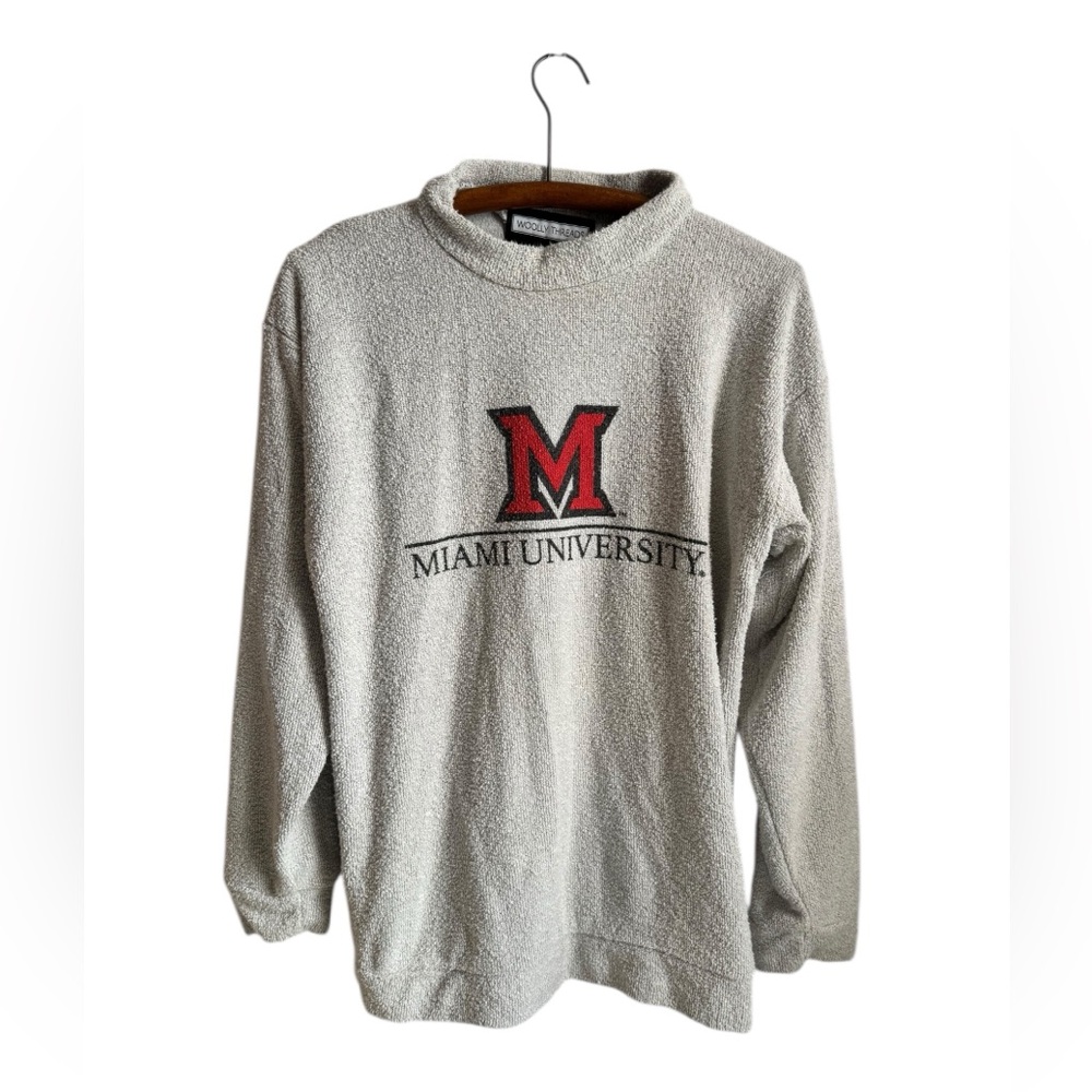 Woolly Threads Miami University Terry Cloth Knit Sweatshirt Size medium
